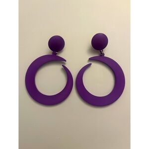 70’s Bohemian MOD Light Weight Purple Clip-On Earrings